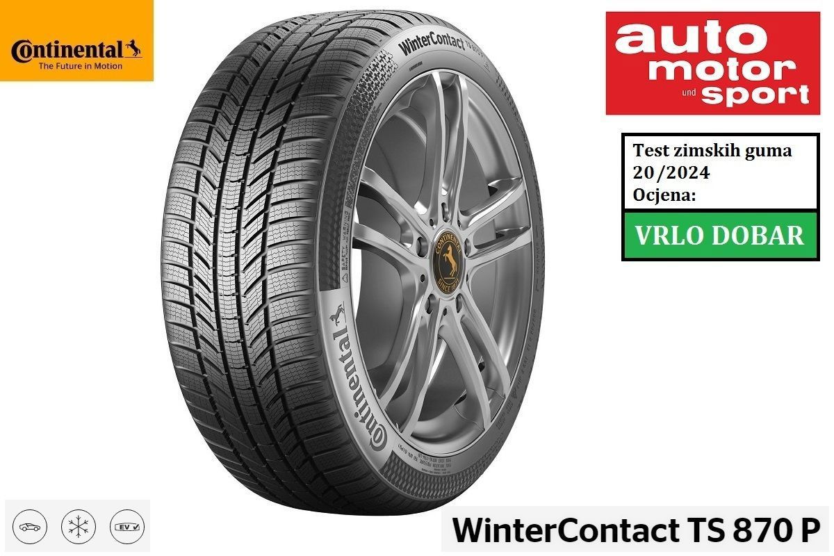 Continental WinterContact TS 870 P: "Vrlo dobra" zimska guma na testu Auto Motor und Sporta 