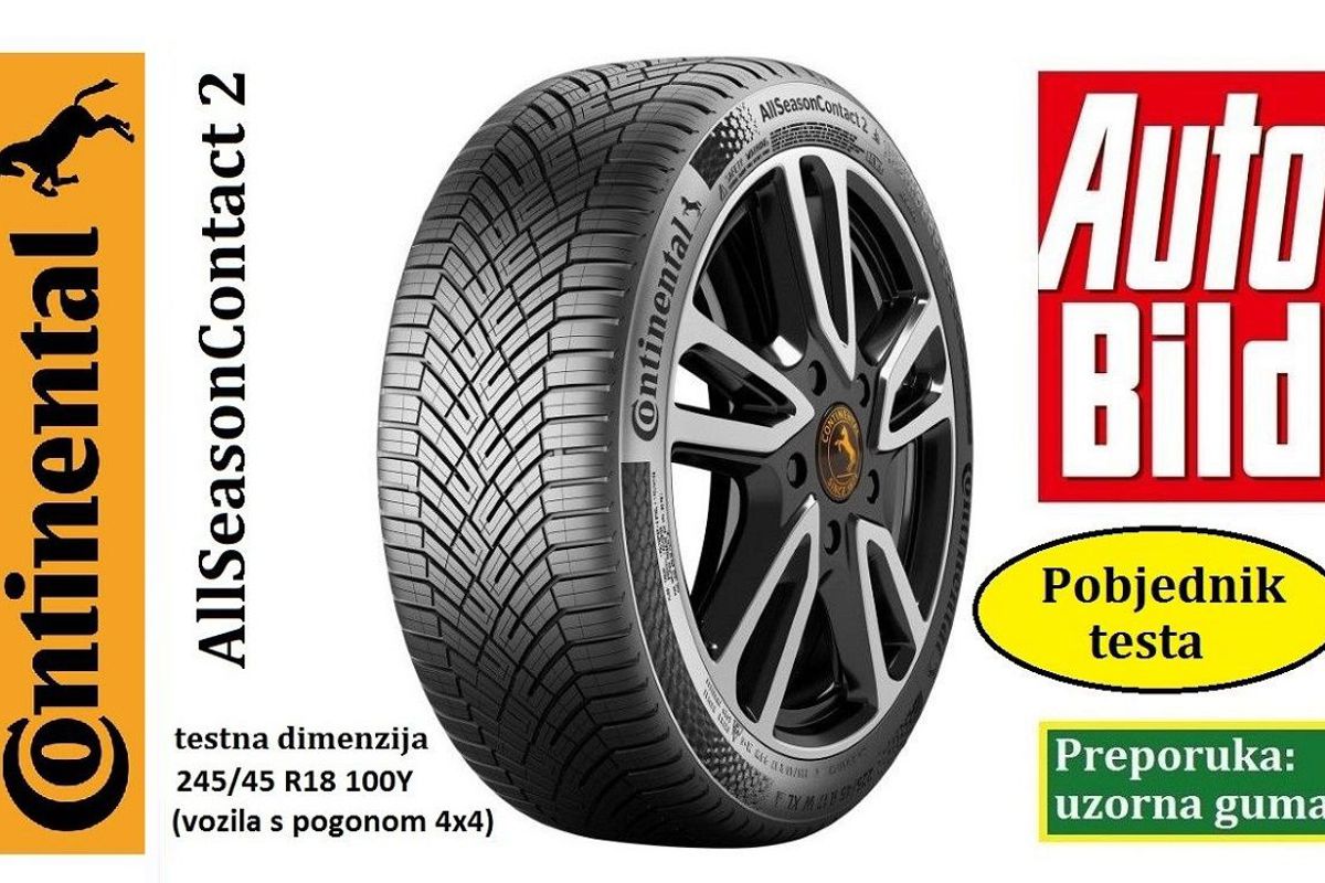 Continental AllSeasonContact 2 pobjednik testa cjelogodišnjih guma za vozila s 4x4 pogonom